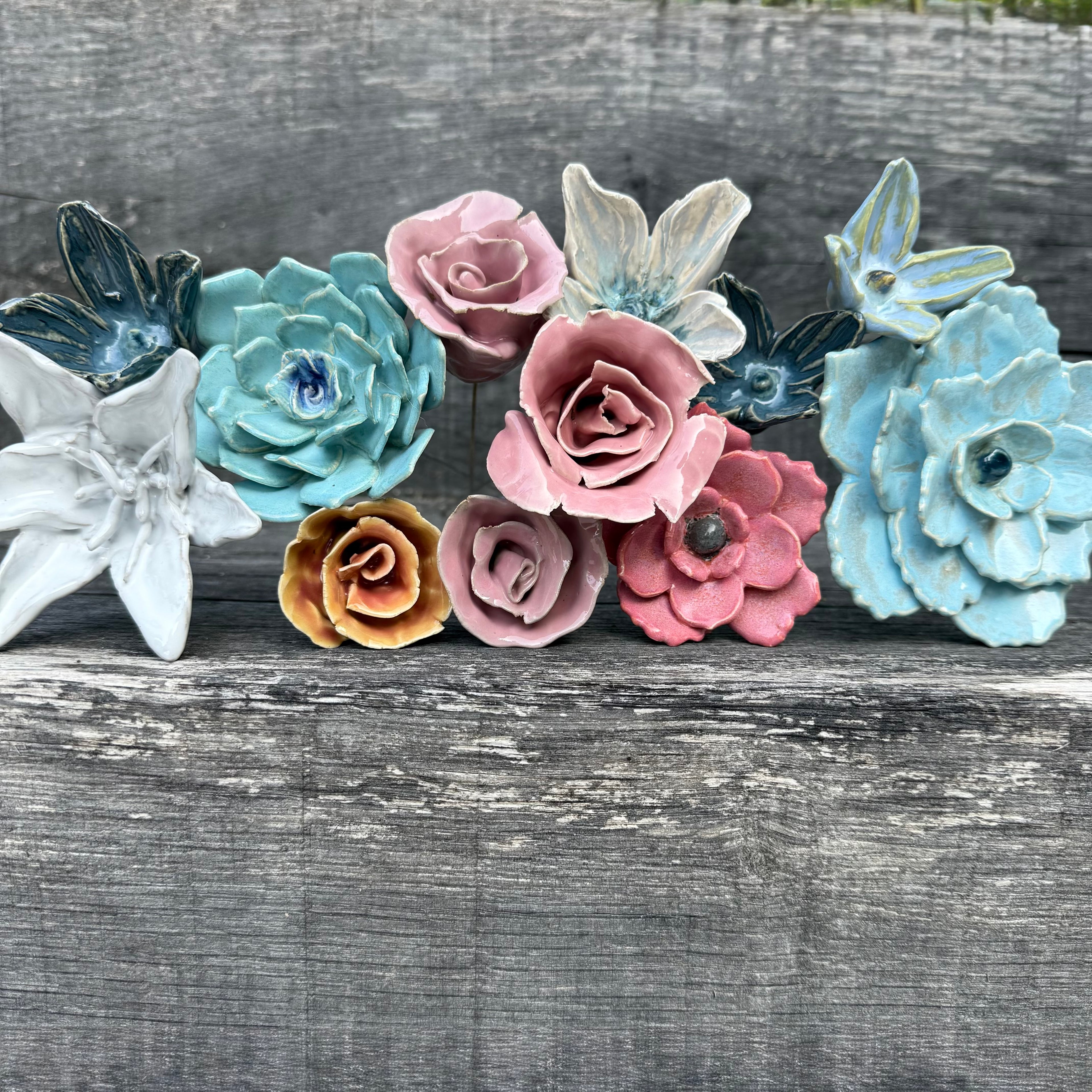 Ceramic flowers for vases or planters