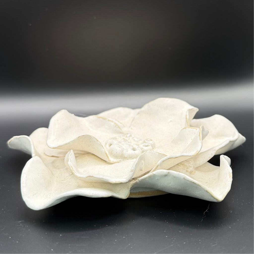 Matt white ceramic flower