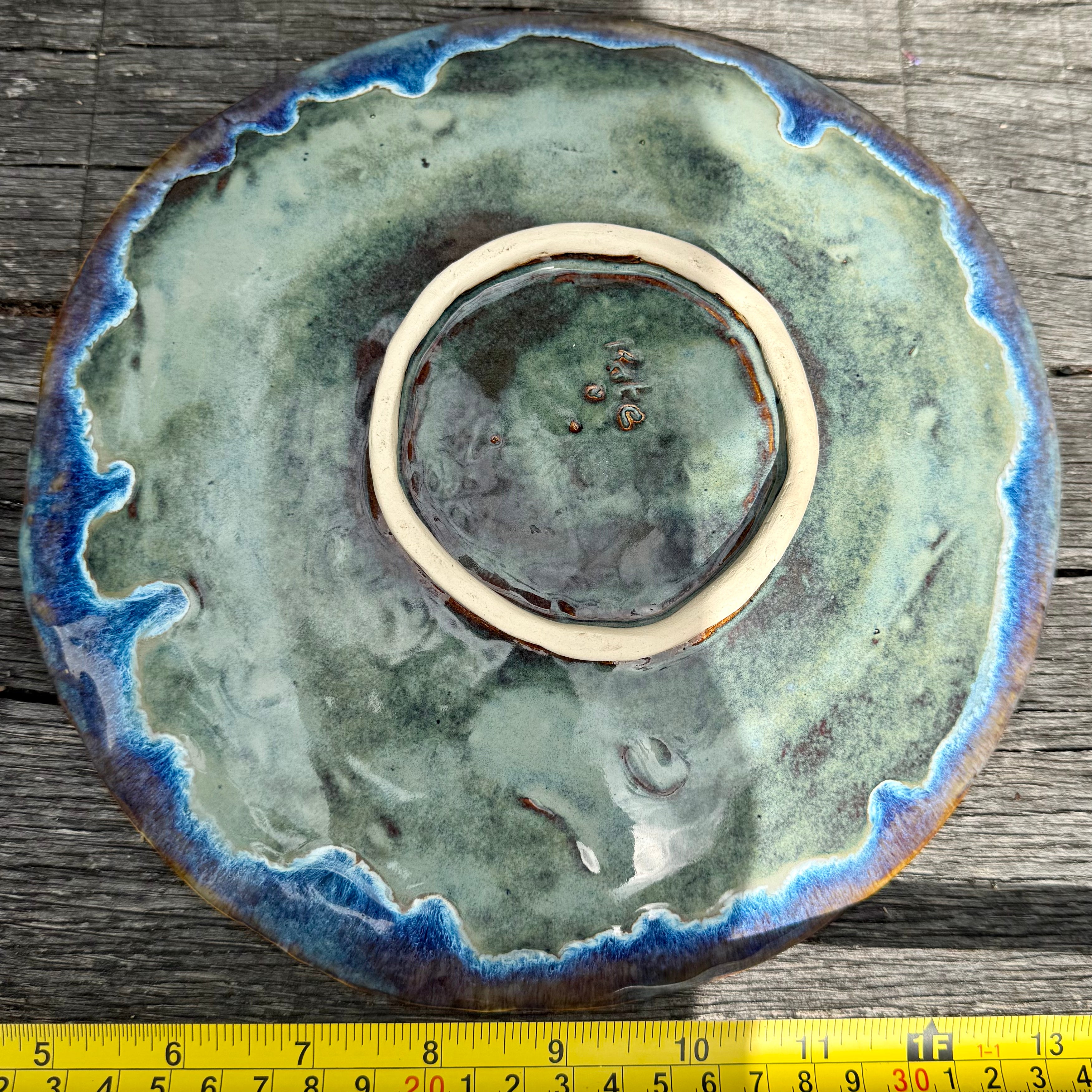 Handmade Textured stoneware fruit plate/bowl