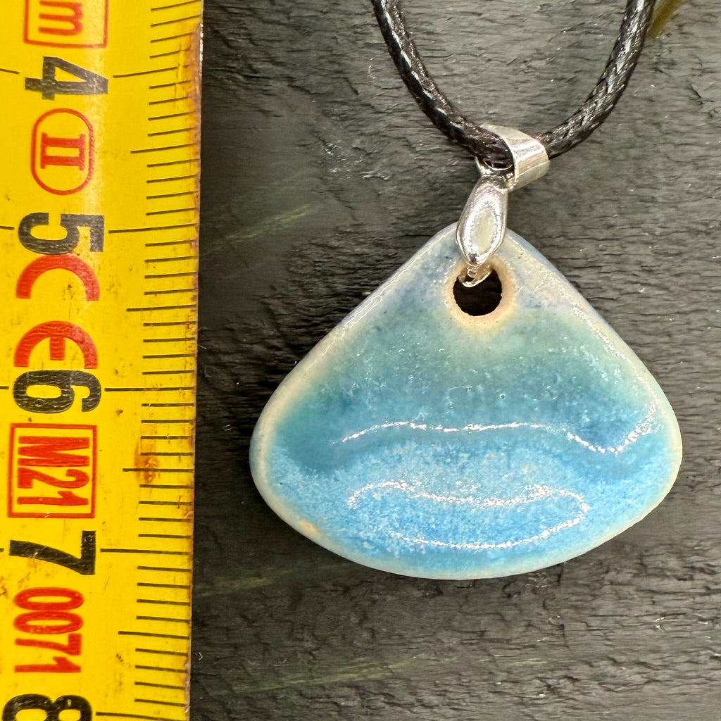 Turquoise ocean ceramic pendant