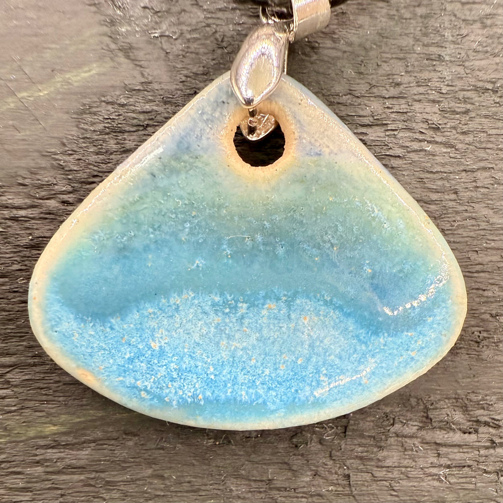 Turquoise ocean ceramic pendant