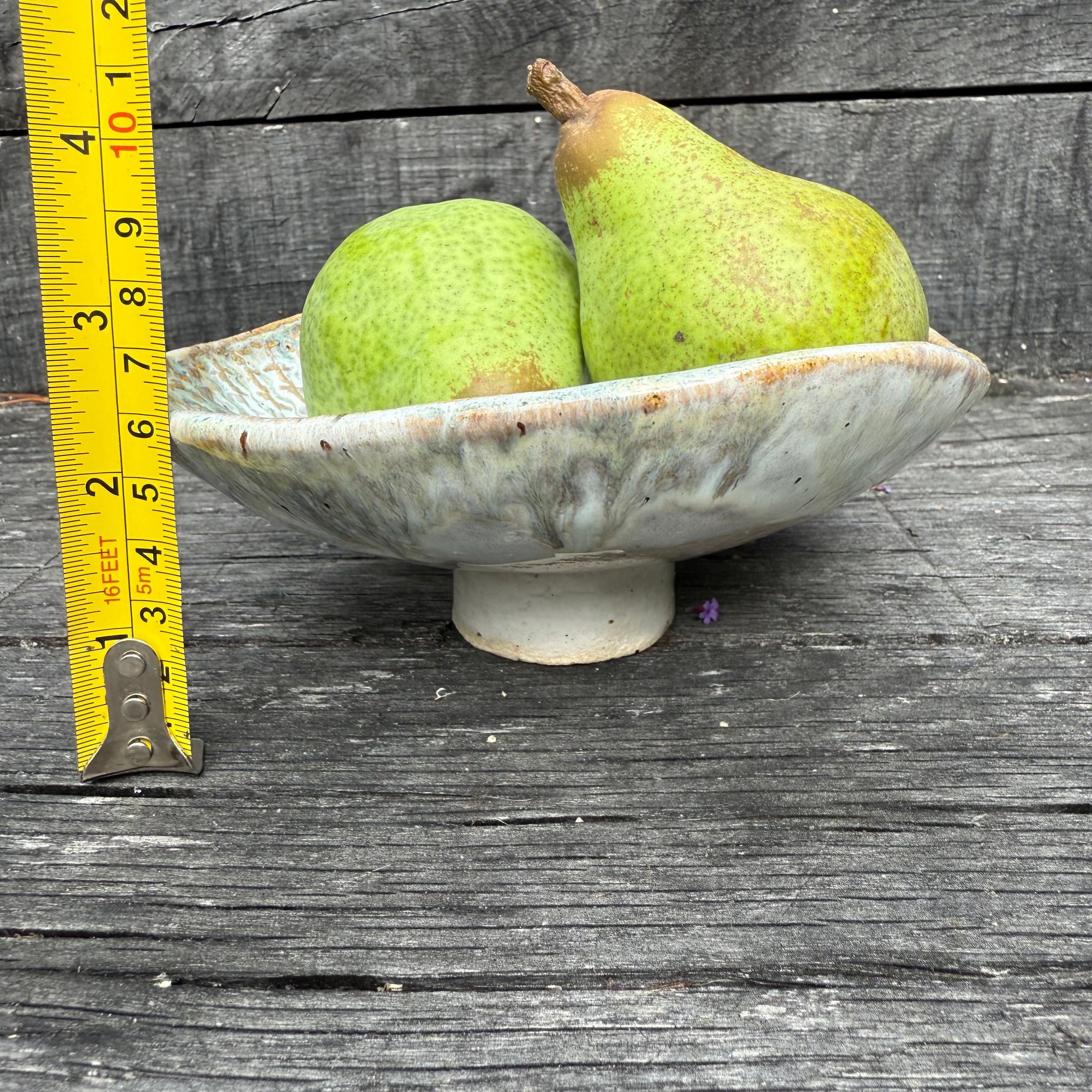 Small ceramic textured pear bowl