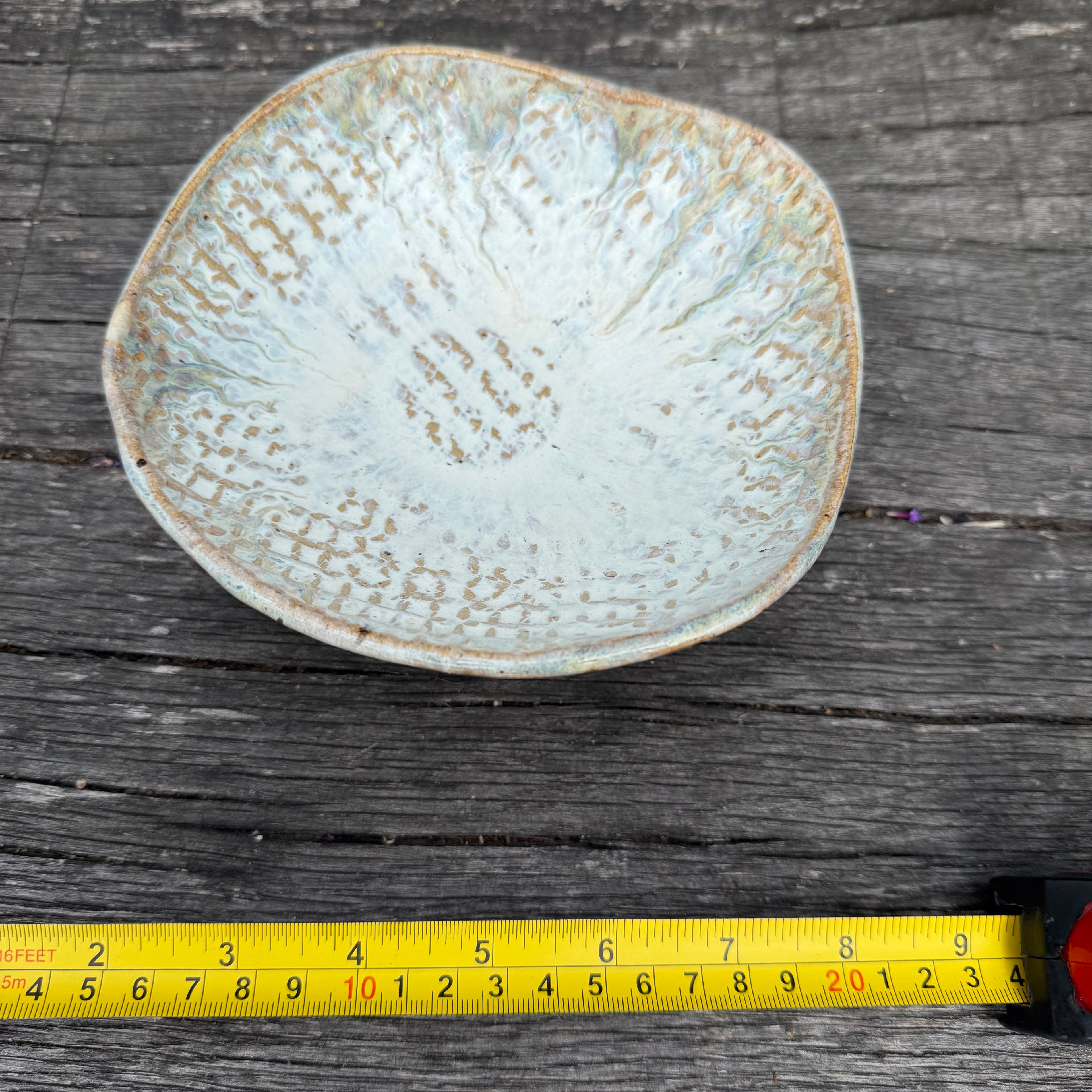 Small ceramic textured pear bowl