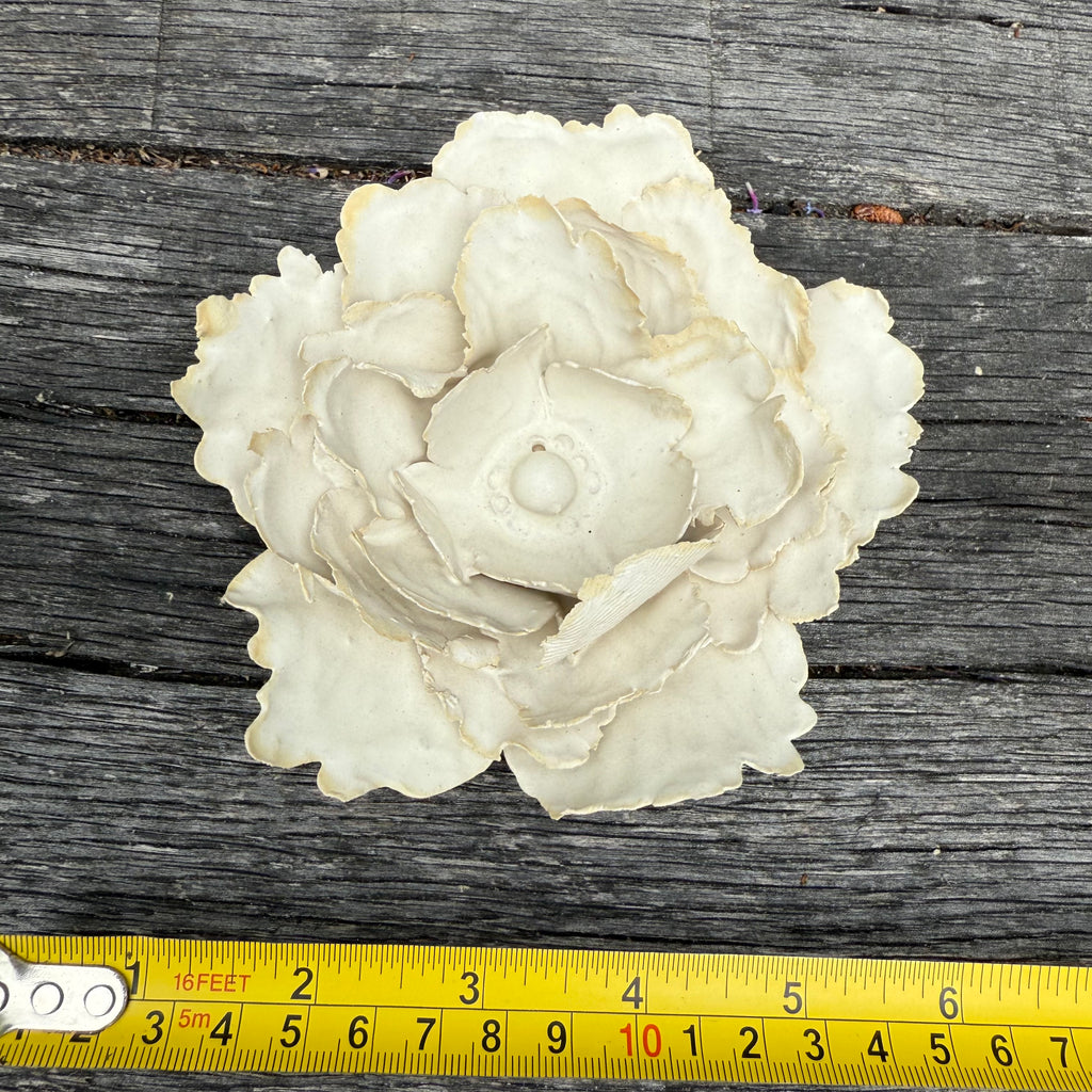 Matt white ceramic wall flower