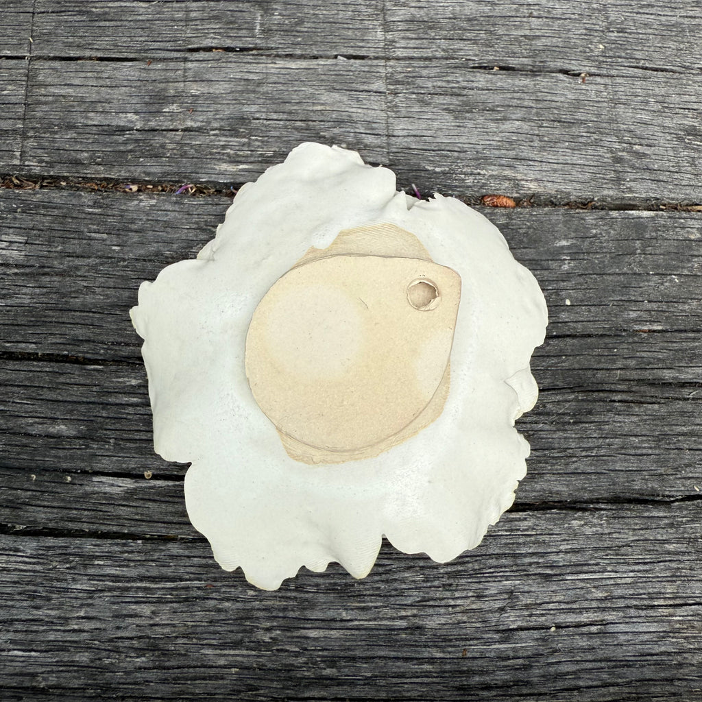 Matt white ceramic wall flower