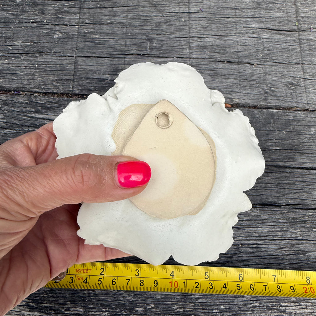 Matt white ceramic wall flower