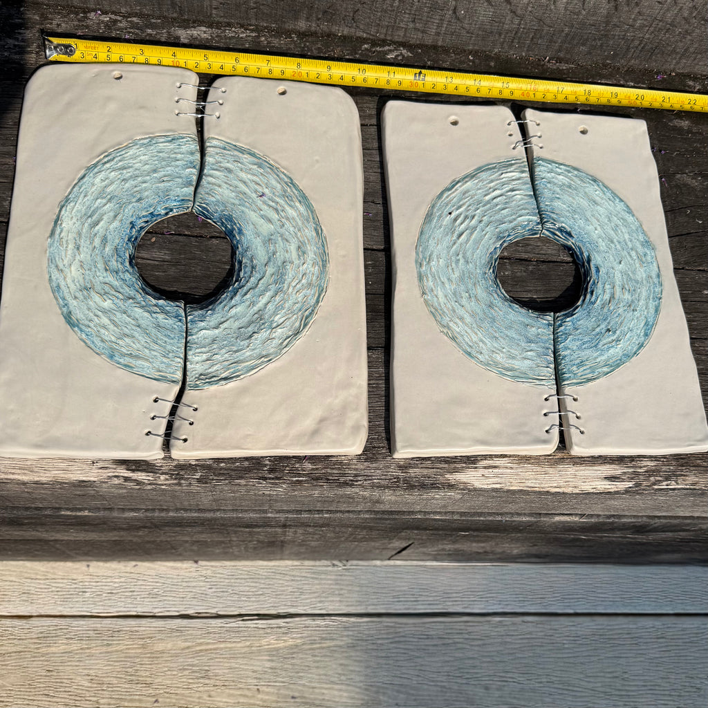 Blue Lagoons Ceramic Wall Art - Set of Two