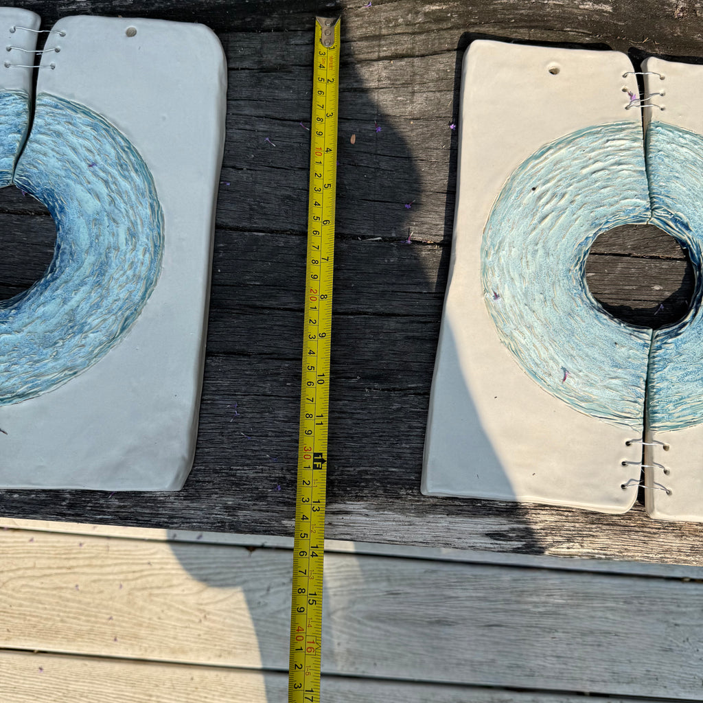 Blue Lagoons Ceramic Wall Art - Set of Two