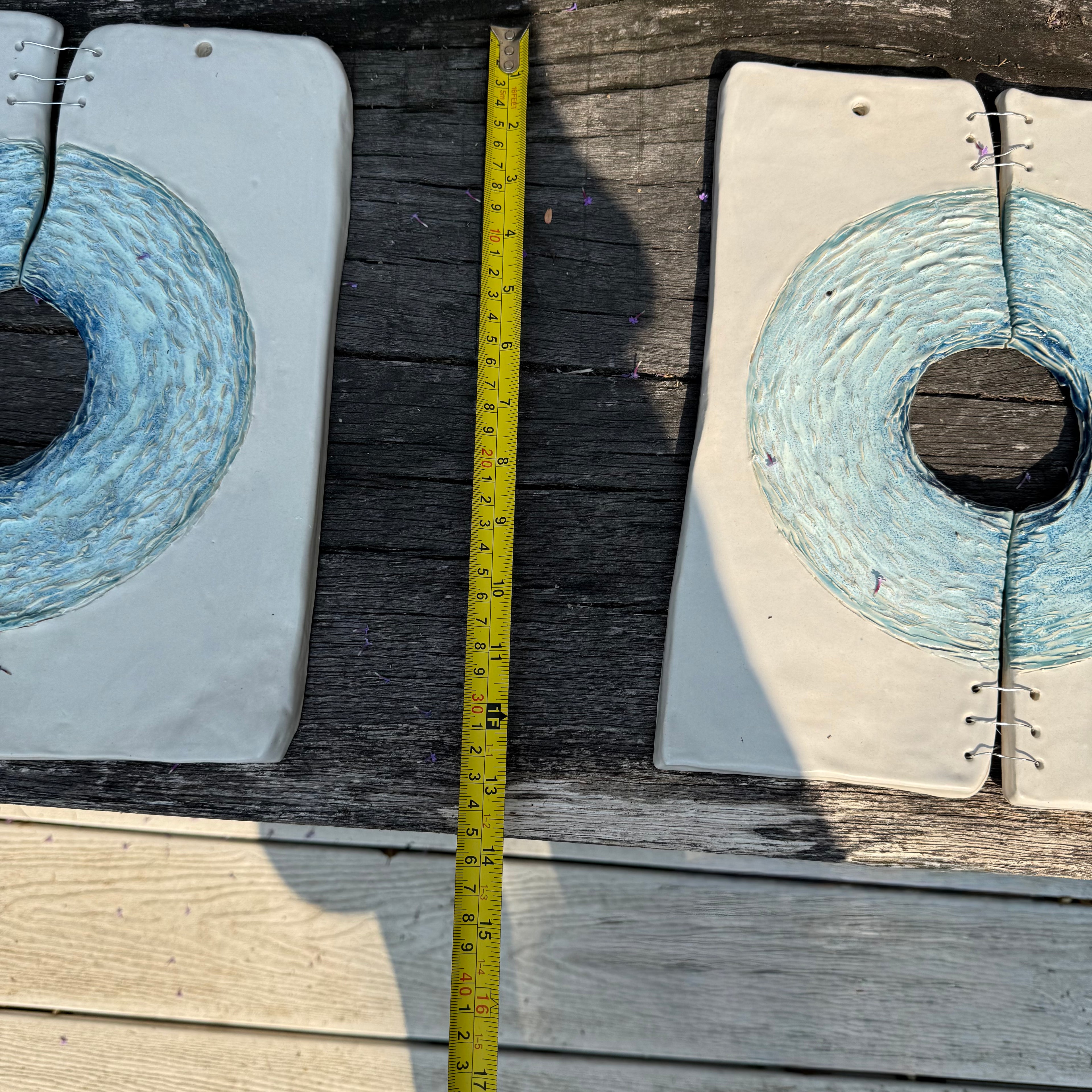 Blue Lagoons Ceramic Wall Art - Set of Two