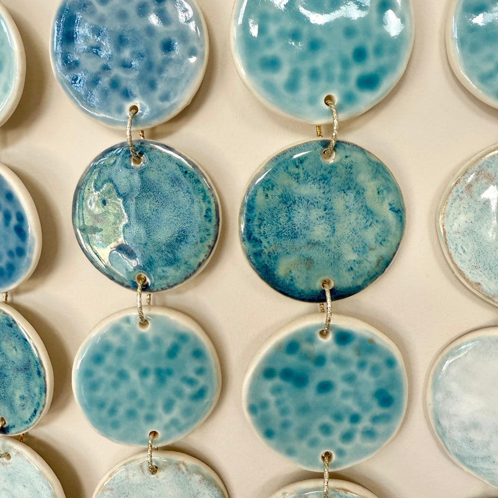 Large ceramic ocean tapestry - wall hanging