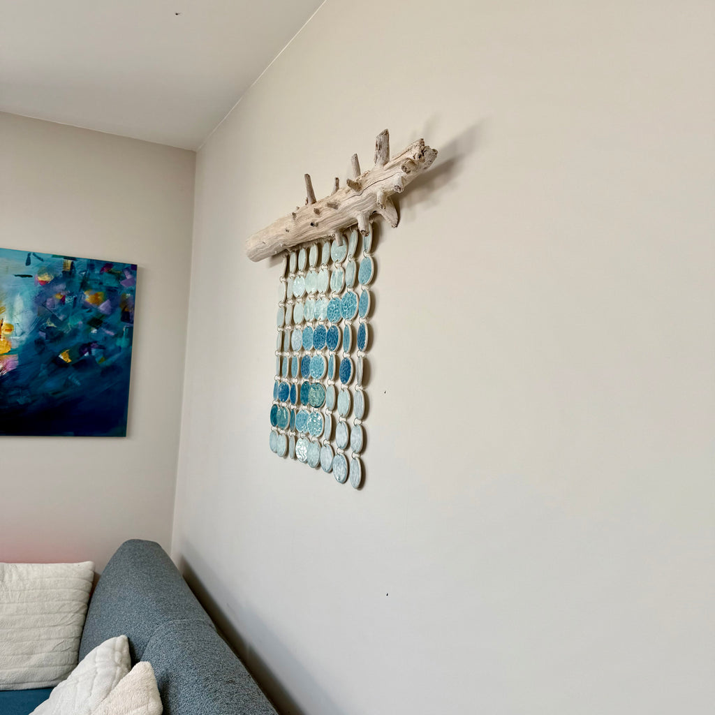 Large ceramic ocean tapestry - wall hanging