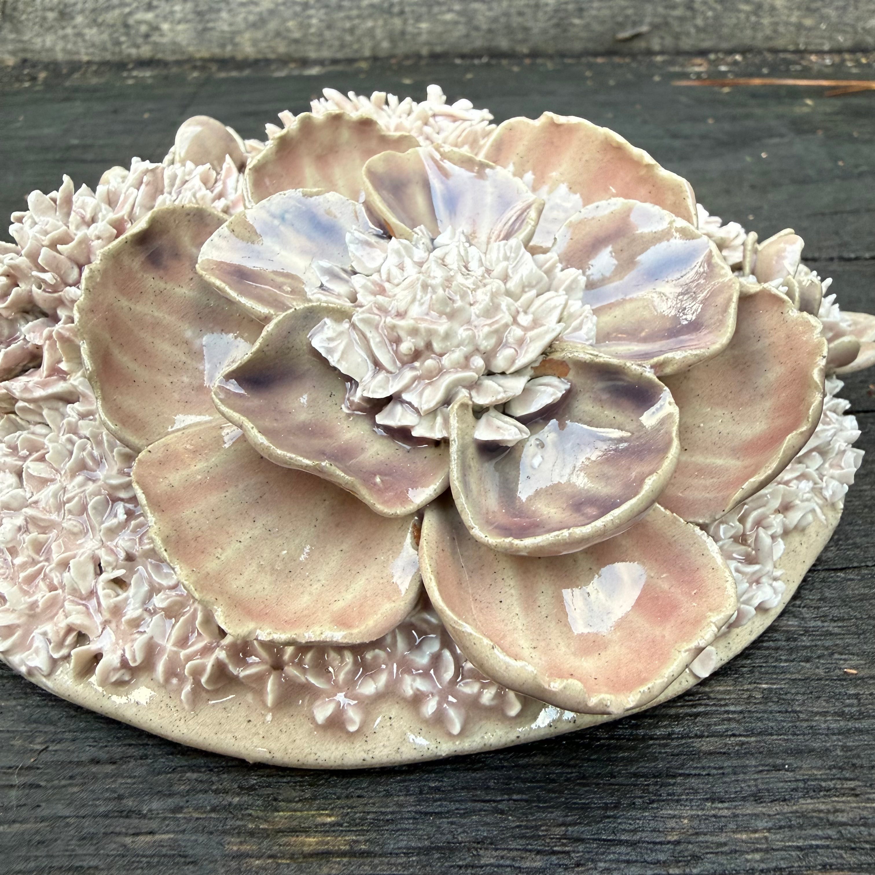 Dusky Pink Flower Dome wall hanging/table centre piece
