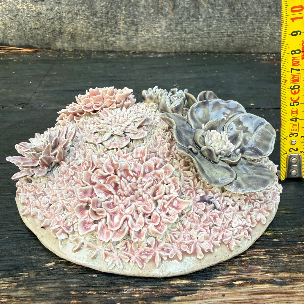 Dusky Pink/grey Flower Dome wall hanging/table centre piece