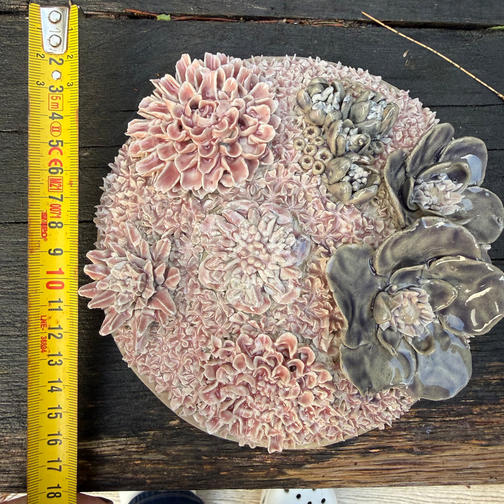 Dusky Pink/grey Flower Dome wall hanging/table centre piece