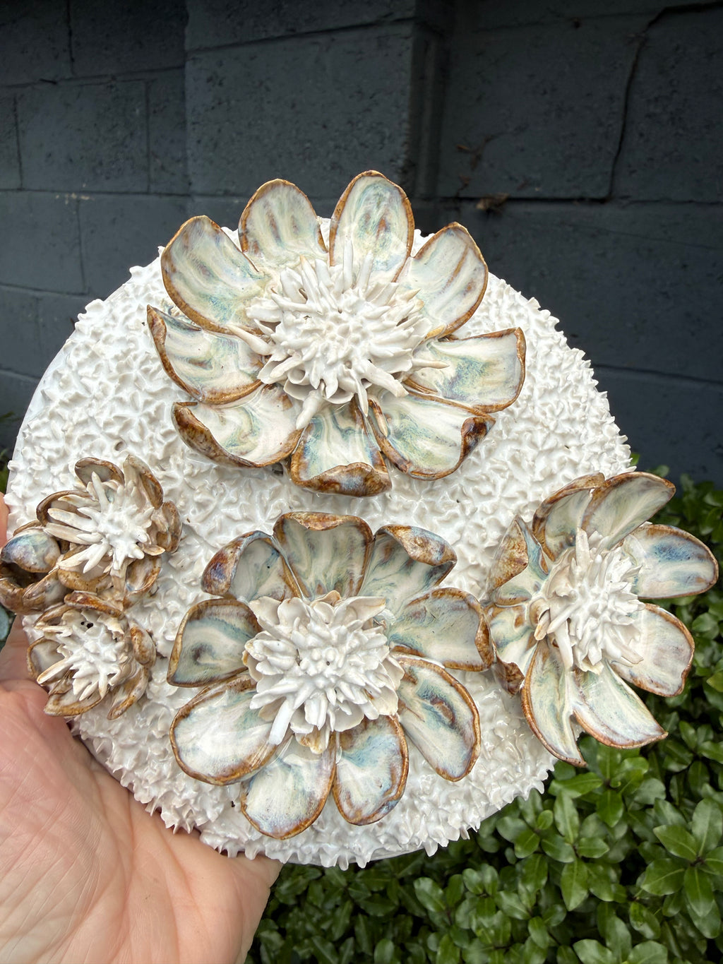 White Flower Dome wall hanging/table centre piece