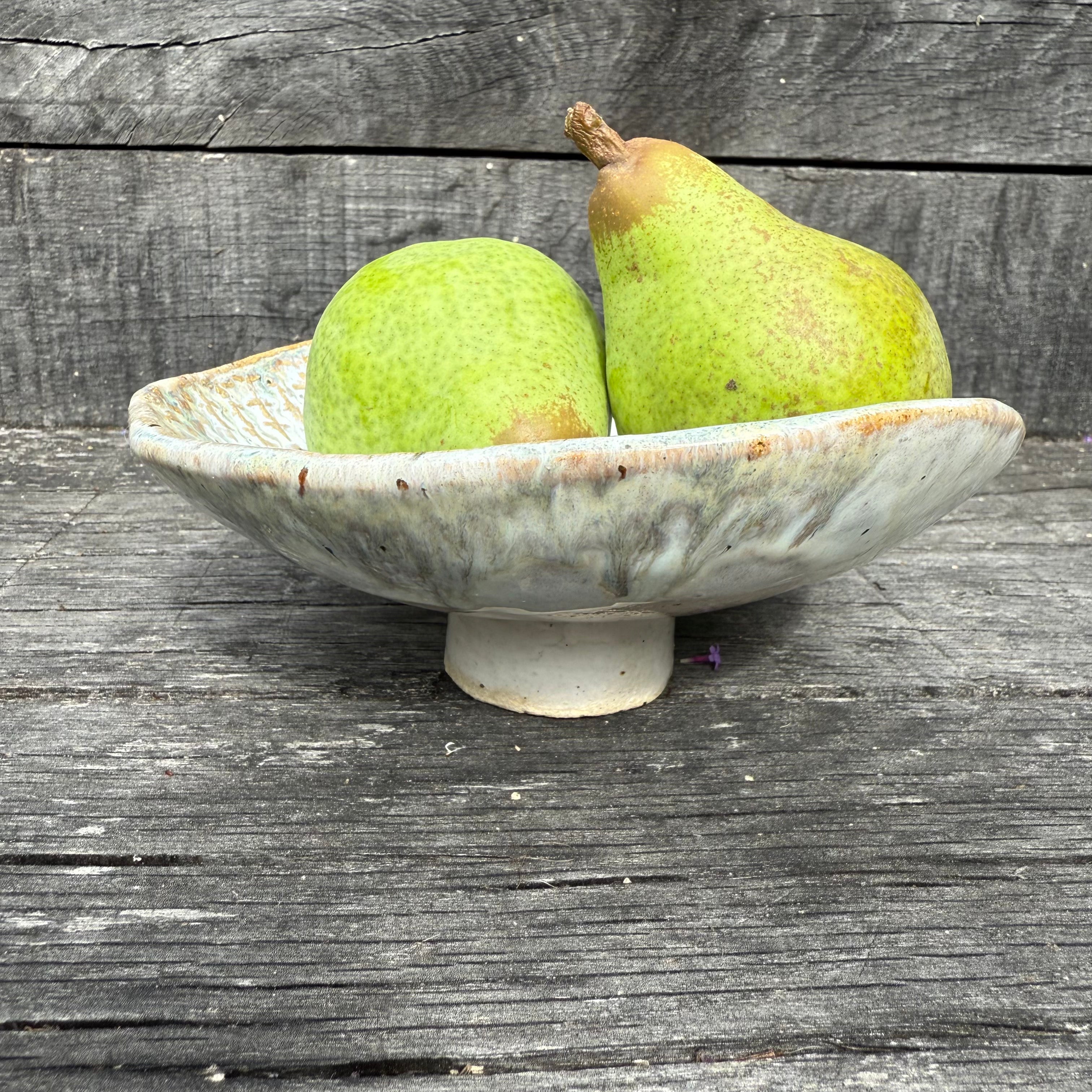 Small ceramic textured pear bowl